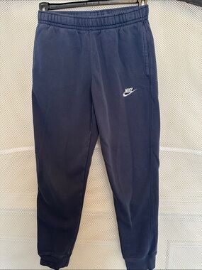 Nike Navy Blue Joggers with White Swoosh